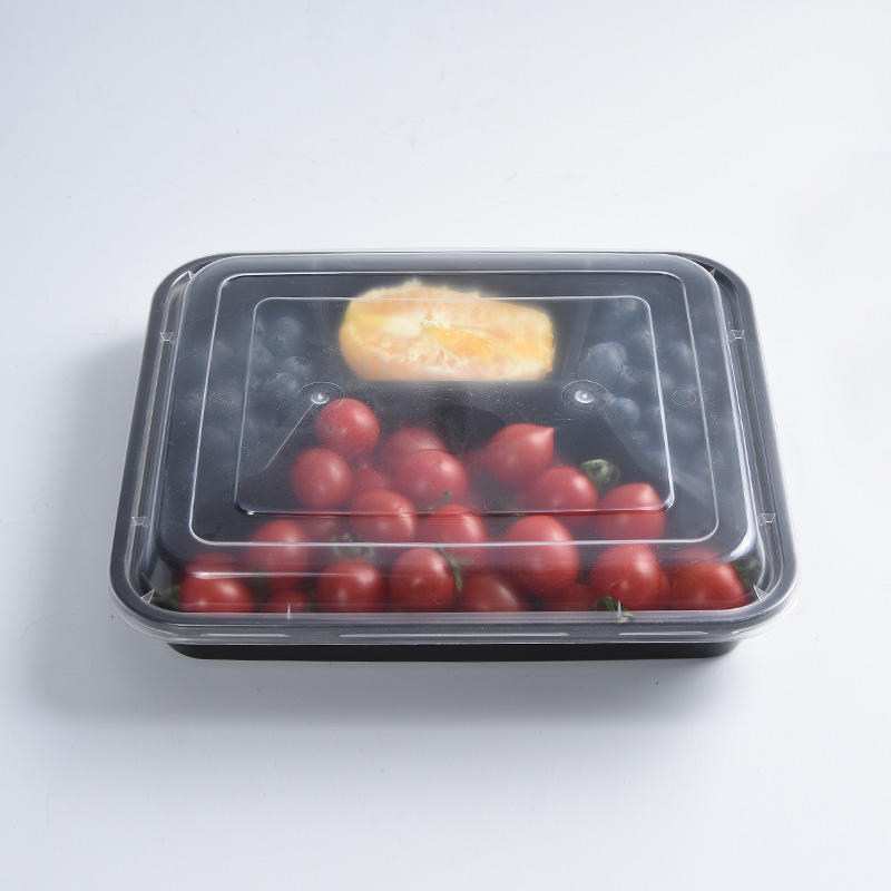 صندوق غداء بلاستيكي قابل لإعادة الاستخدام بأربعة أقسام